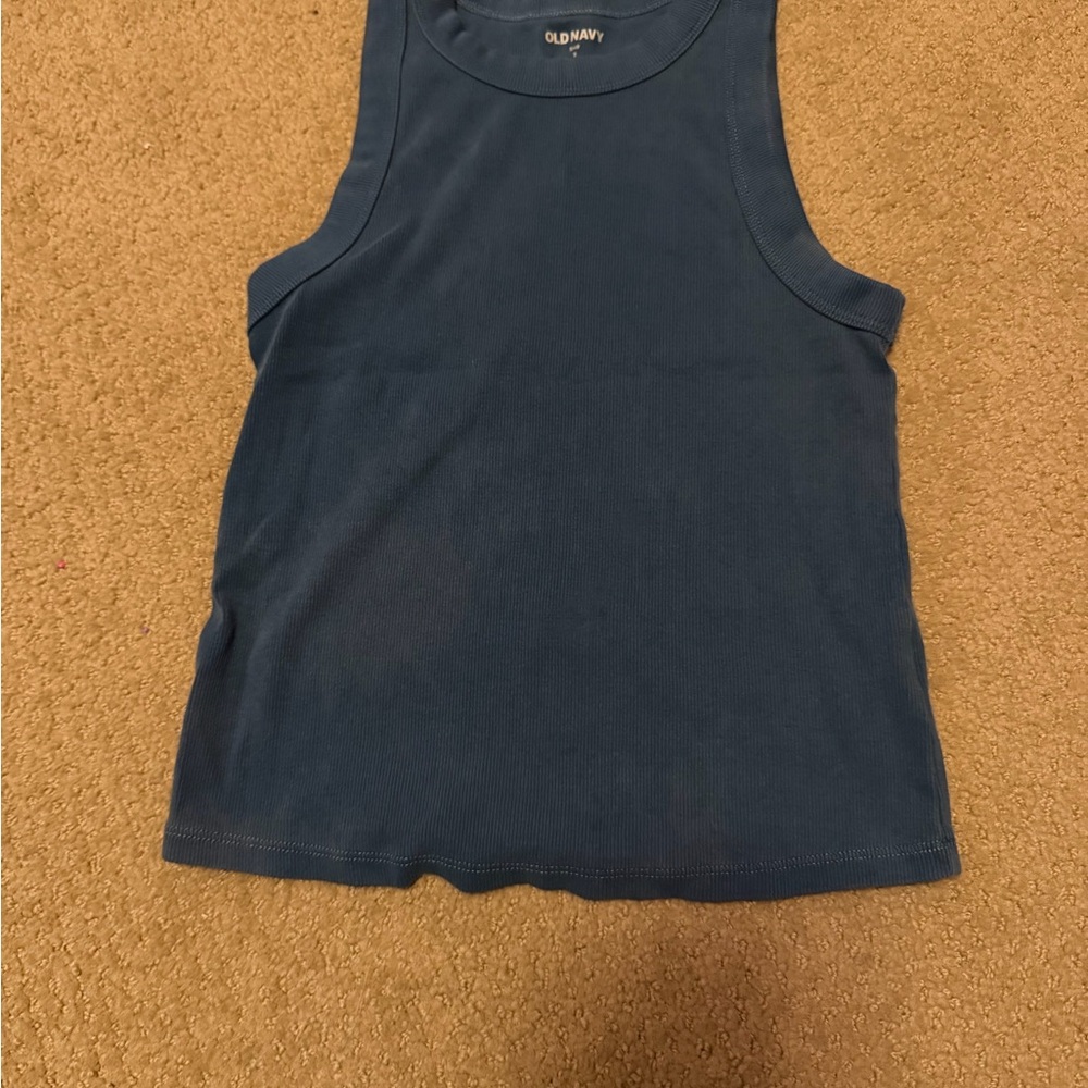 Old Navy Blue Ribbed Crewneck Tank